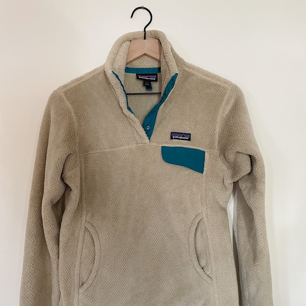 Patagonia Women's Re-Tool Snap-T® Fleece Pullover (Cream / Teal)